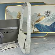 Balenciaga Ghost Sling Bag In White Shiny Crocodile Embossed Calfskin - DG-8009 - 23x5x15cm - 4