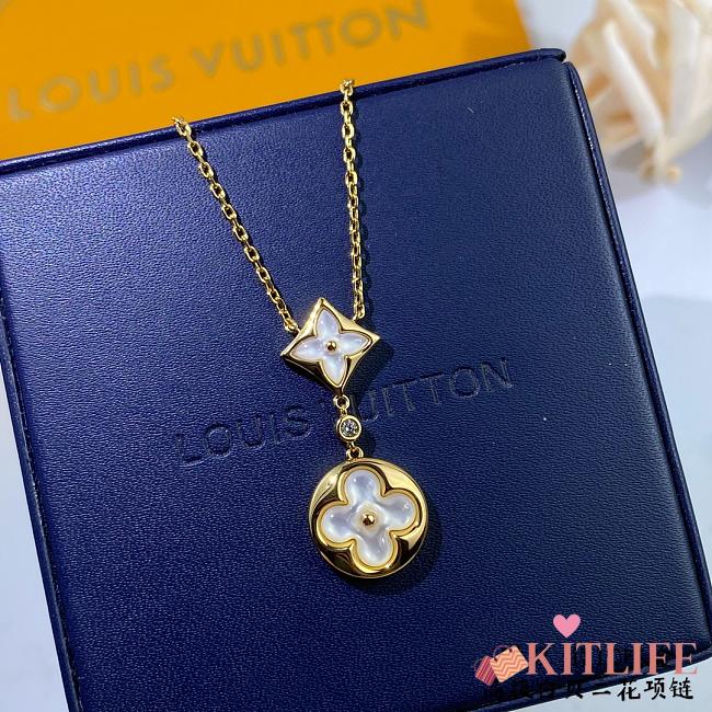 Louis Vuitton Color Blossom Necklace, White Gold, White Mother-Of-Pearl, White Mother-Of-Pearl And Diamond - Q94355 - 1