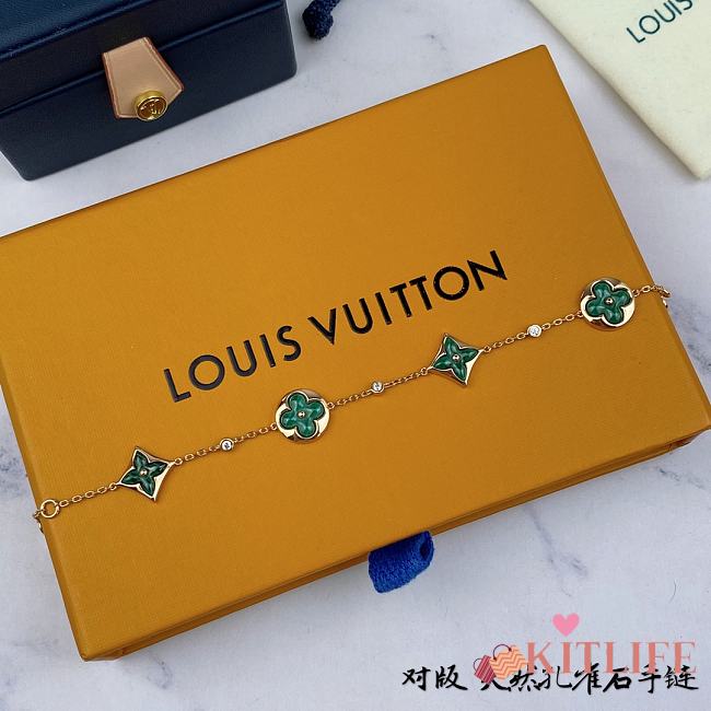 Louis Vuitton Color Blossom Bb Multi-Motif Bracelet, Pink Gold, Malachite And Diamonds - Q95698 - 1