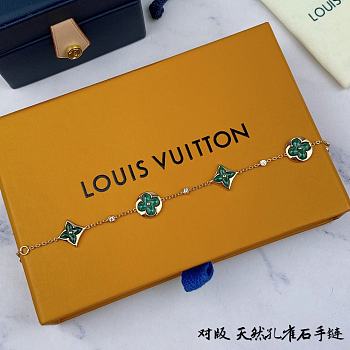 Louis Vuitton Color Blossom Bb Multi-Motif Bracelet, Pink Gold, Malachite And Diamonds - Q95698