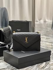 Ysl Envelope Gaby Satchel In Lambskin And Lamé Leather Black– 668893 - 26×18×5cm - 1