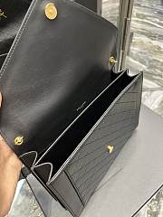 Ysl Envelope Gaby Satchel In Lambskin And Lamé Leather Black– 668893 - 26×18×5cm - 4