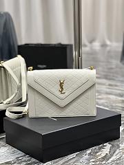 Ysl Envelope Gaby Satchel In Lambskin And Lamé Leather White – 668893 - 26×18×5cm - 1