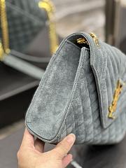 YSL Envelope Cowhide Frosted Leather Teal Green – 487206 - 24×17.5×6cm - 2