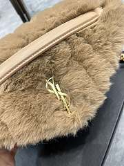 YSL Loulou Puffer Shearling Shoulder Bag Beige – 577476 - 29×17×11cm - 2