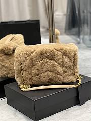 YSL Loulou Puffer Shearling Shoulder Bag Beige – 577476 - 29×17×11cm - 3