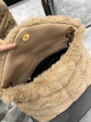 YSL Loulou Puffer Shearling Shoulder Bag Beige – 577476 - 29×17×11cm - 4