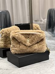 YSL Loulou Puffer Shearling Shoulder Bag Beige – 577475-1 - 35×23×13.5cm - 1