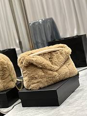 YSL Loulou Puffer Shearling Shoulder Bag Beige – 577475-1 - 35×23×13.5cm - 6