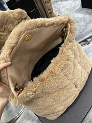 YSL Loulou Puffer Shearling Shoulder Bag Beige – 577475-1 - 35×23×13.5cm - 4