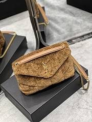 YSL Loulou Puffer Shearling Shoulder Bag Brown – 577476 - 29×17×11cm - 3