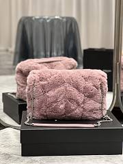 YSL Loulou Puffer Shearling Shoulder Bag Pink – 577476 - 29×17×11cm - 5