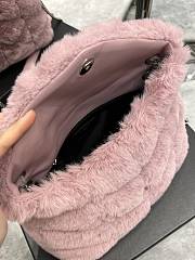 YSL Loulou Puffer Shearling Shoulder Bag Pink – 577476 - 29×17×11cm - 4
