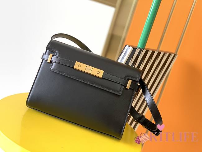 YSL Manhattan Shoulder Bag In Box Saint Laurent Leather Black  – 675626 - 24x17.5x6cm - 1