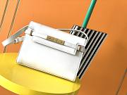 YSL Manhattan Shoulder Bag In Box Saint Laurent Leather White  – 675626 - 24x17.5x6cm - 1