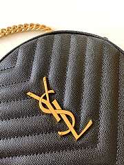 YSL Jade Round Quilted Grain de Poudre Golden Logo Crossbody Bag Black – 610436 - 17x17x5.5cm - 4