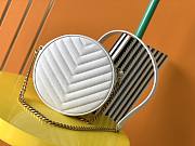 YSL Jade Round Quilted Grain de Poudre Golden Logo Crossbody Bag White – 610436 - 17x17x5.5cm - 2
