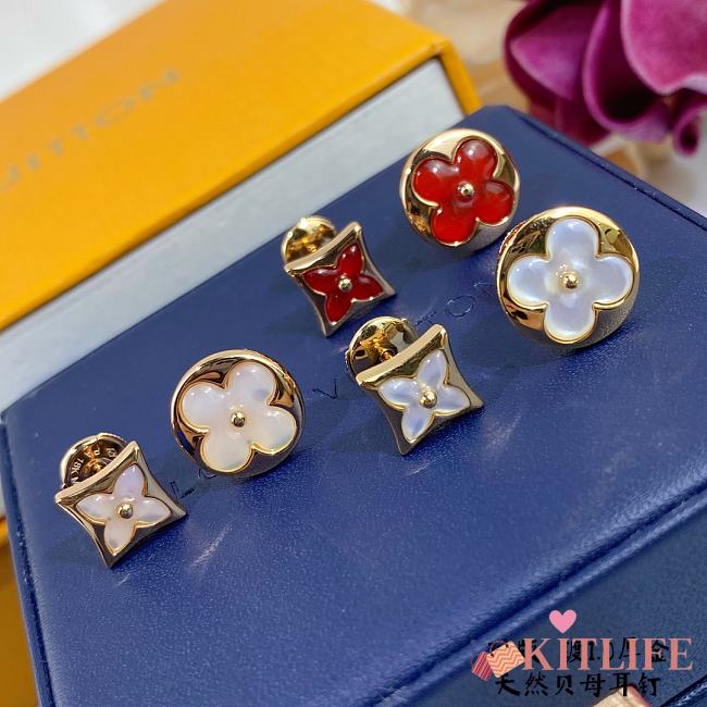 Louis Vuitton Color Blossom Sun Ear Stud, Pink/White/Red Gold And White Mother-Of-Pearl - Per Unit - Q96425 - 1