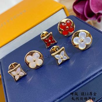 Louis Vuitton Color Blossom Sun Ear Stud, Pink/White/Red Gold And White Mother-Of-Pearl - Per Unit - Q96425