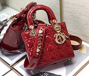 Dior Lady ABC Letters Red Patent Cannage Calfskin– 2241A - 20cm - 1