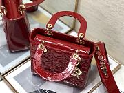 Dior Lady ABC Letters Red Patent Cannage Calfskin– 2241A - 20cm - 6