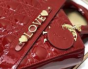 Dior Lady ABC Letters Red Patent Cannage Calfskin– 2241A - 20cm - 5