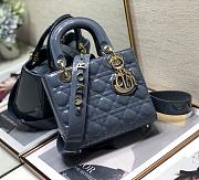 Dior Lady ABC Letters Blue Patent Cannage Calfskin– 2241A - 20cm - 1