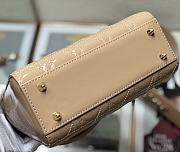 Dior Lady ABC Letters Beige Patent Cannage Calfskin– 2241A - 20cm - 2