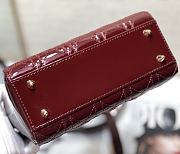 Dior Lady ABC Letters Burgundy Patent Cannage Calfskin– 2241A - 20cm - 6