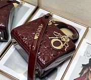 Dior Lady ABC Letters Burgundy Patent Cannage Calfskin– 2241A - 20cm - 4