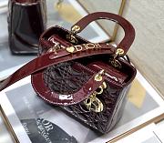 Dior Lady ABC Letters Burgundy Patent Cannage Calfskin– 2241A - 20cm - 3
