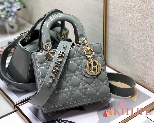 Dior Lady ABC Letters Mint Patent Cannage Calfskin– 2241A - 20cm - 1