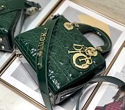 Dior Lady ABC Letters Green Patent Cannage Calfskin– 2241A - 20cm - 5