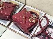 Dior Lady ABC Letters Pink Patent Cannage Calfskin– 2241A - 20cm - 4