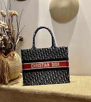 Dior Book Tote Blue Dior Oblique Embroidery Red Line – M1286 – 36cm - 4