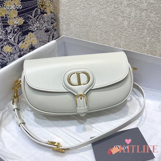Dior Bobby Calfskin Underarm Bag White – 21x5x12cm - 1