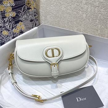 Dior Bobby Calfskin Underarm Bag White – 21x5x12cm