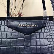 Givenchy Crocodile Grain Leather Shopping Bag Navy Blue  – 8841 – 34x29x16cm - 3