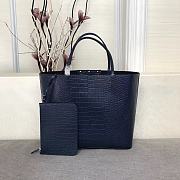 Givenchy Crocodile Grain Leather Shopping Bag Navy Blue  – 8841 – 34x29x16cm - 2