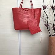 Givenchy Crocodile Grain Leather Shopping Bag Red – 8841 – 34x29x16cm - 6