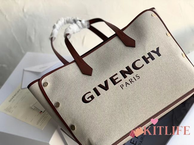 Givenchy Bond Canvas Shopping Bag Brown – 0179 – 43x29x16cm - 1