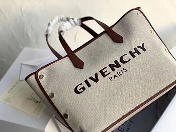 Givenchy Bond Canvas Shopping Bag Brown – 0179 – 43x29x16cm