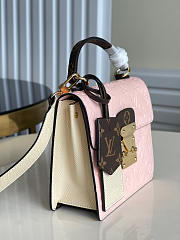 Louis Vuitton Spring Street Monogram Vernis Leather Handbag Rose Ballerine - M90468 - 17.0 x 16.0 x 8.5 cm (Black/White/Pink) - 3