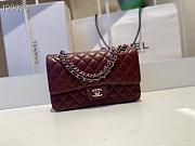 Chanel Classic Flap Bag Lambskin Silver Chain Light Gold Hardware Burgundy - 880780 – 25cm - 5