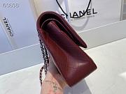 Chanel Classic Flap Bag Lambskin Silver Chain Light Gold Hardware Burgundy - 880780 – 25cm - 4