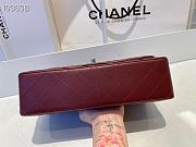 Chanel Classic Flap Bag Lambskin Silver Chain Light Gold Hardware Burgundy - 880780 – 25cm - 2