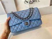 Chanel Classic Flap Bag Lambskin Silver Chain Light Gold Hardware Blue - 880780 – 25cm - 1