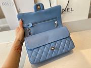 Chanel Classic Flap Bag Lambskin Silver Chain Light Gold Hardware Blue - 880780 – 25cm - 6