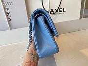 Chanel Classic Flap Bag Lambskin Silver Chain Light Gold Hardware Blue - 880780 – 25cm - 4