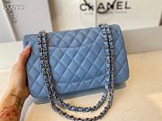 Chanel Classic Flap Bag Lambskin Silver Chain Light Gold Hardware Blue - 880780 – 25cm - 2